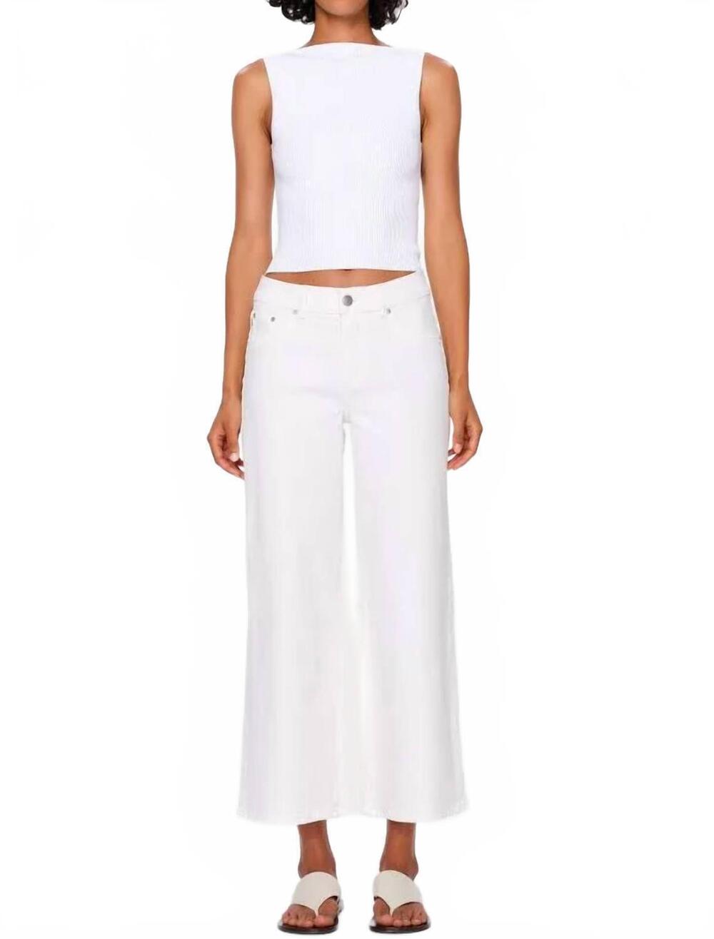 NEW DL1961 - WOMEN'S hepburn mid rise wide leg jean in white